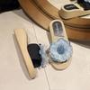 Fashion Medium Heel Flowers Women's Slippers and Ladies Sandals 2025 Trend Designer Luxury Shoes Top Designs Chic Elegant Casual Slides