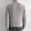 2024 Autumn Men's Casual Solid Color Half-High Collar Button Sweater