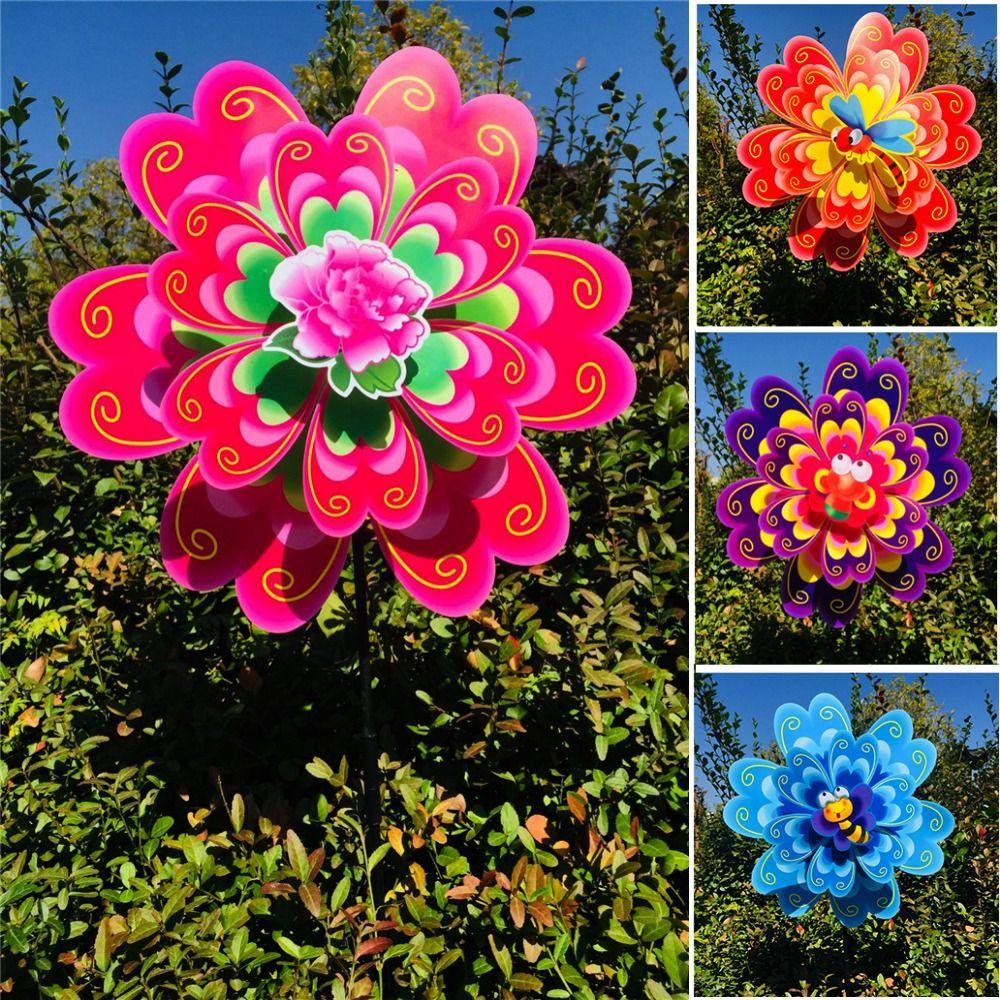 Mehrere Stile Drehender Windspiel Stehende Rasenblumen-Windrad Outdoor-Party Picknick Dekoration