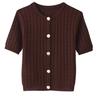 European and American Women's Slim Fit Knit Short Sleeve Cardigan