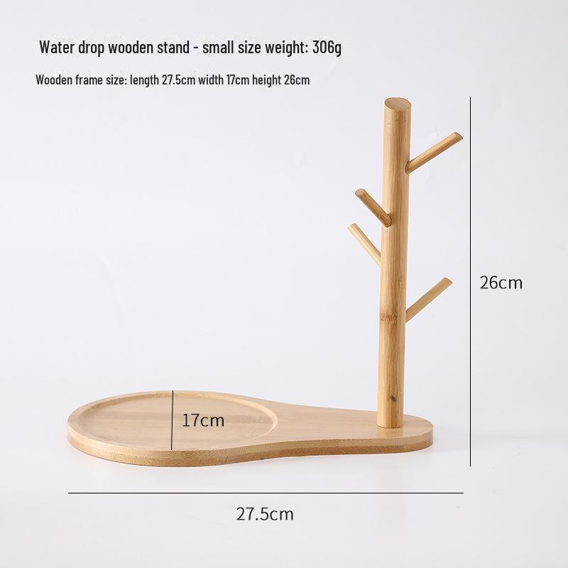 Bamboo Water Drop Key Holder and Accessory Rack for Entryway