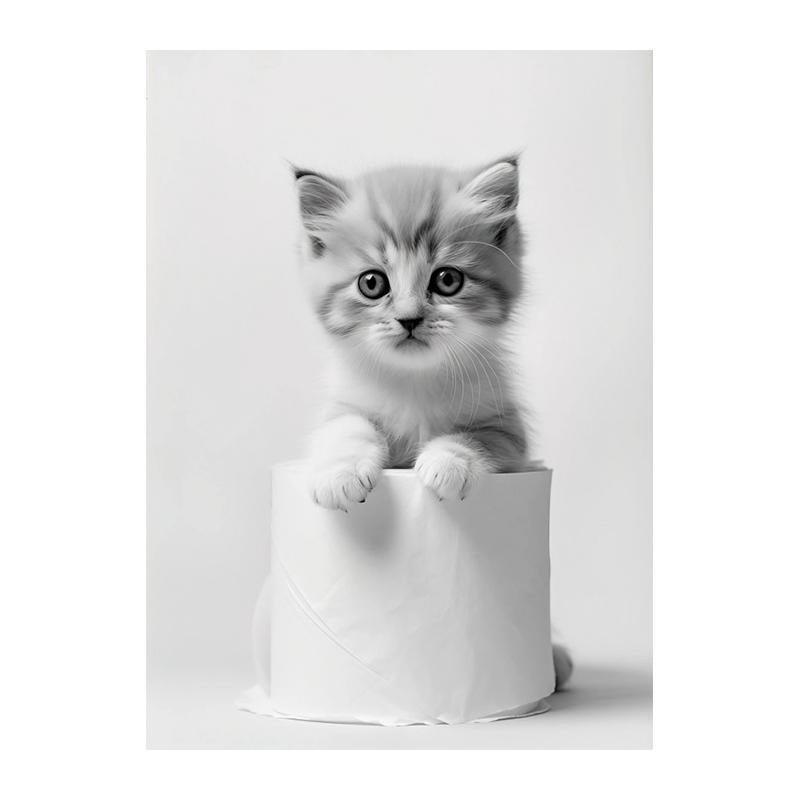 Room Murals Wall Art Poster Otter Cat Tiger Canvas Painting Funny Bathroom Home Decor Cute Animals Toilet Paper Living