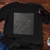 Hiking Map Tee - Topographic Mountain Trail Contour - Cotton T-Shirt