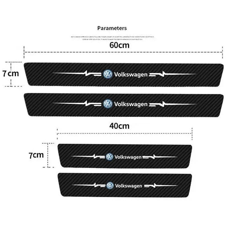 T24Car Threshold Stickers Door Sill Anti-scratch Strip Decals for Volkswagen CC Passat Jetta Beetle Tiguan Touran Sagitar Scirocco