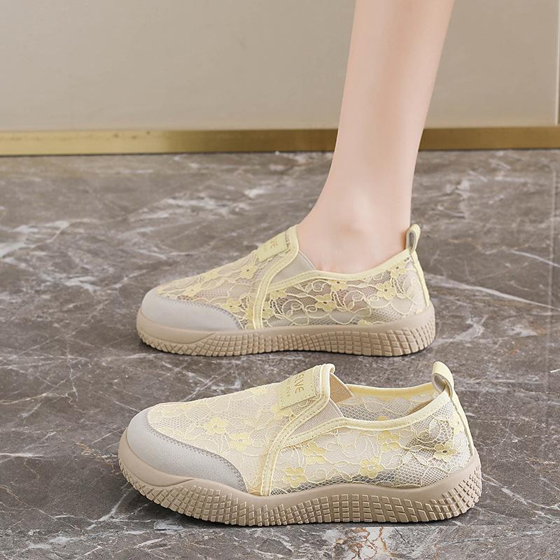 Women's Platform Mesh Sneakers Summer Sports Flat Shoes Workout Gym Running Shoes Breathable Slip-On Walking Shoes Casual Tennis Sneakers for Women