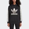 Adidas Originals Trefoil Side Logo American Vintage Patchwork Sports Hoodie Women Hoodies Black DU4427