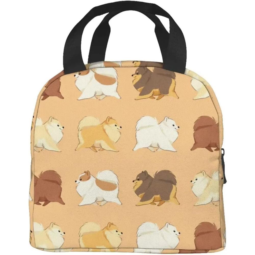Chodzący Szpic Pomorski Izolowana Przenośna Torba Termiczna na Lunch ?Wielokolorowa Torba Termiczna Chłodząca na Lunch Lunchbox na Wędrówki Plażę Piknik