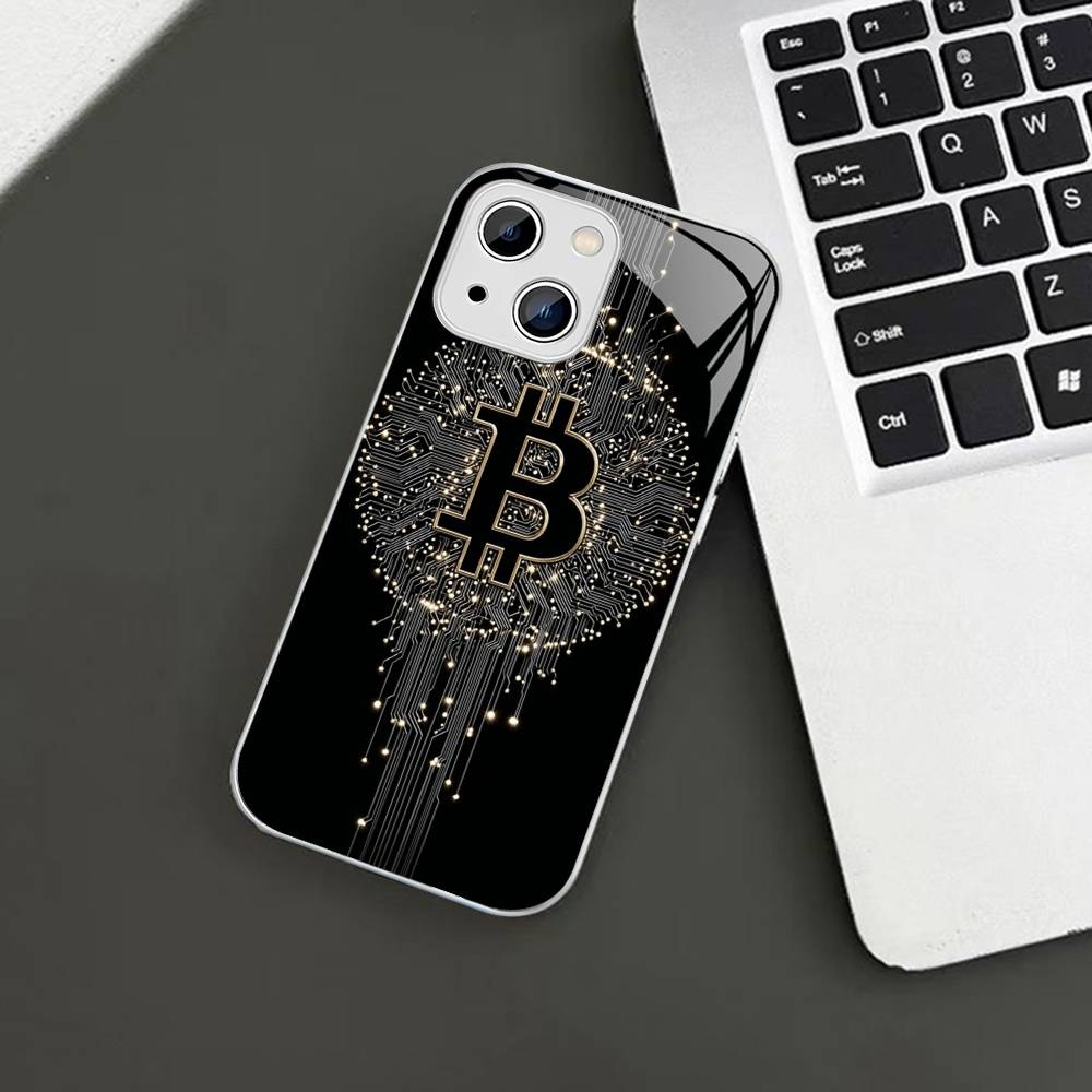 

Luxury B-BitcoinS Tempered Glass For Iphone 14 13 12 11 Pro Mini XS MAX 14Plus X XS XR Cover iphone X