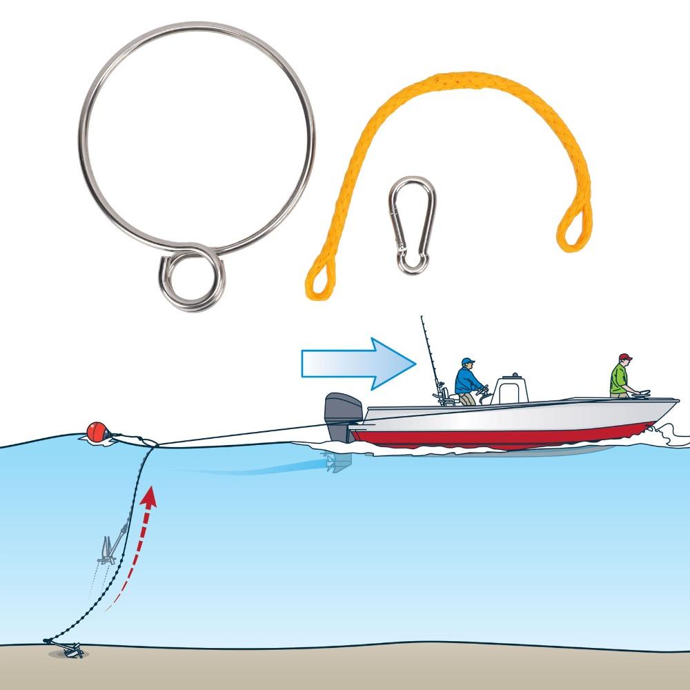 6mm Diameter Boat Retrieval Ring 316 Stainless Steel Marine Retrieval Device Emergency Rescue