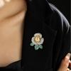 High-end Elegant Sparkling Rhinestones Camellia Brooch For Women Men Luxurious Suit Corsage Pin Office Party Jewelry Accessories