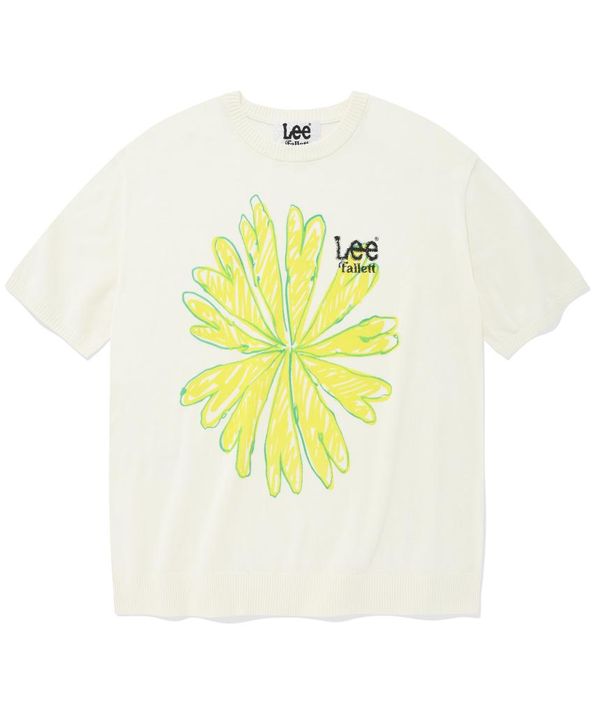 FALLETT [Fallettxlee] Flower Short Sleeve Knit Ivory
