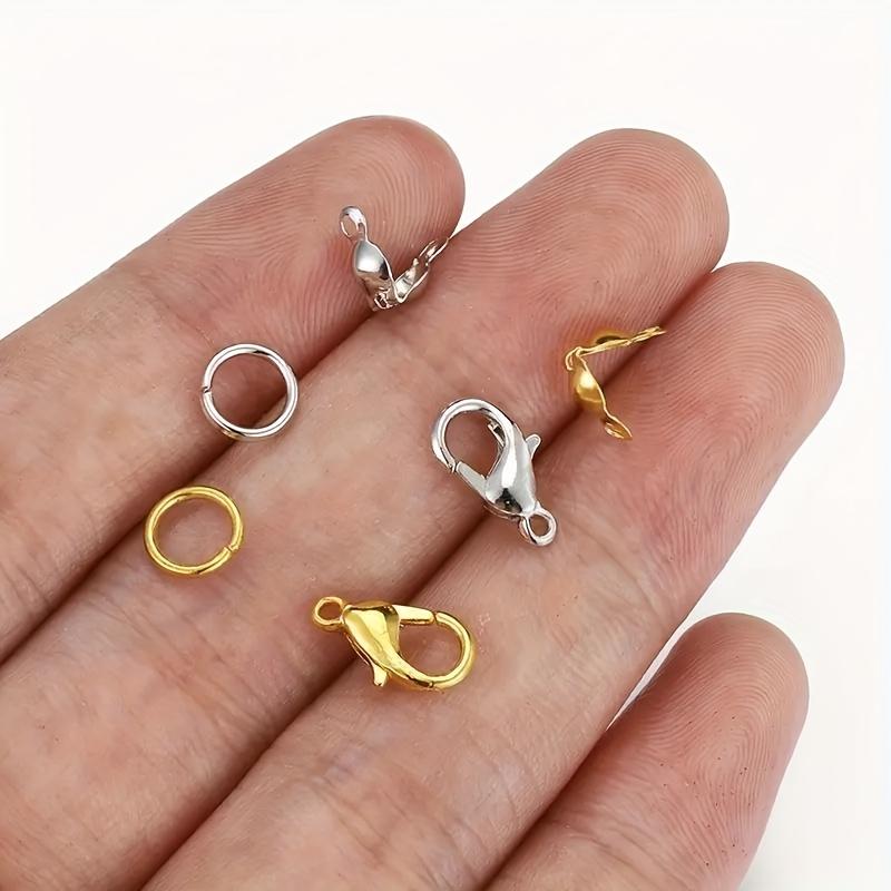 340pcs/box Massive Jewelry Making Starter Kit Premium Stainless Steel Lobster Clasp, End Pleat, and Essential DIY Craft Supplies