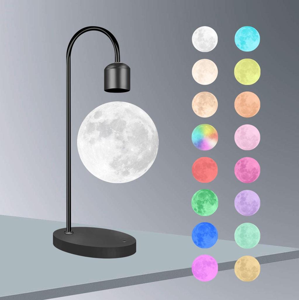 3D Printed Moon Lamp with Magnetic Levitation - Night Light & Eye Protection