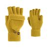 Candy-colored dew finger flip half-finger gloves knitted thermal gloves dual-purpose double-layer thickened to prevent cold autumn and winter