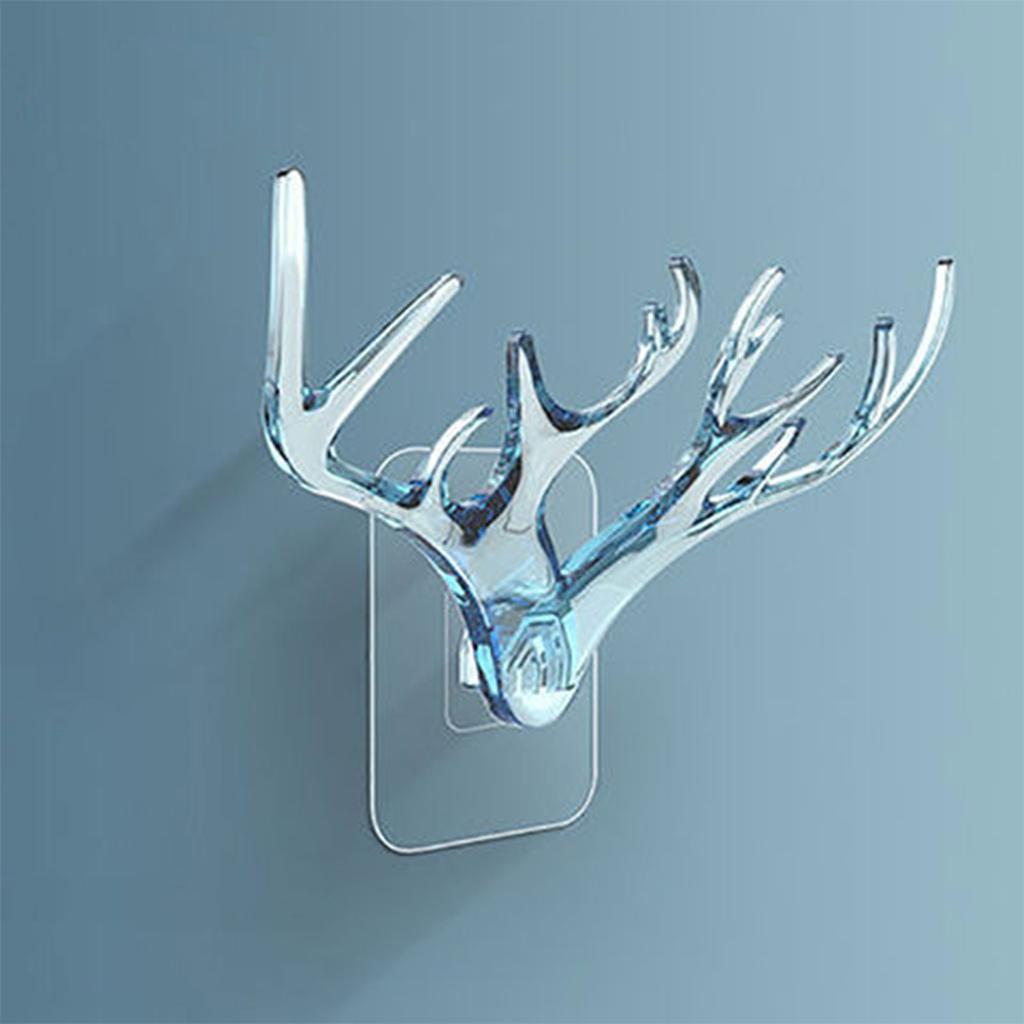 Self Adhesive Wall Hook Without Drilling Coat Bag Bathroom Door Kitchen Towel Hanger Deer Head Hook Storage Accessories