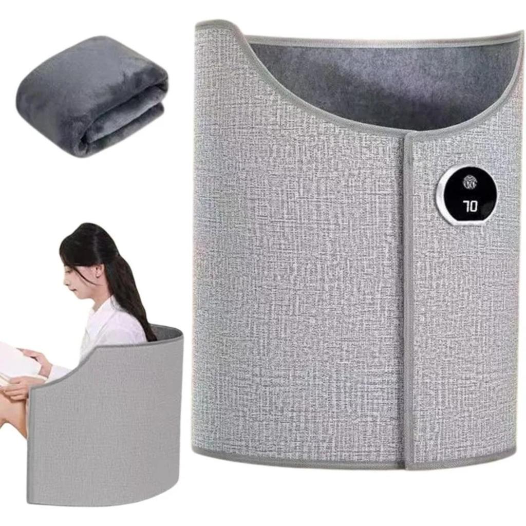 HOMZY Silent Foldable Leg Warmer Pro - Under Desk Electric Foot Heater with Thermostat & Auto Shut Off for Office Home Timer