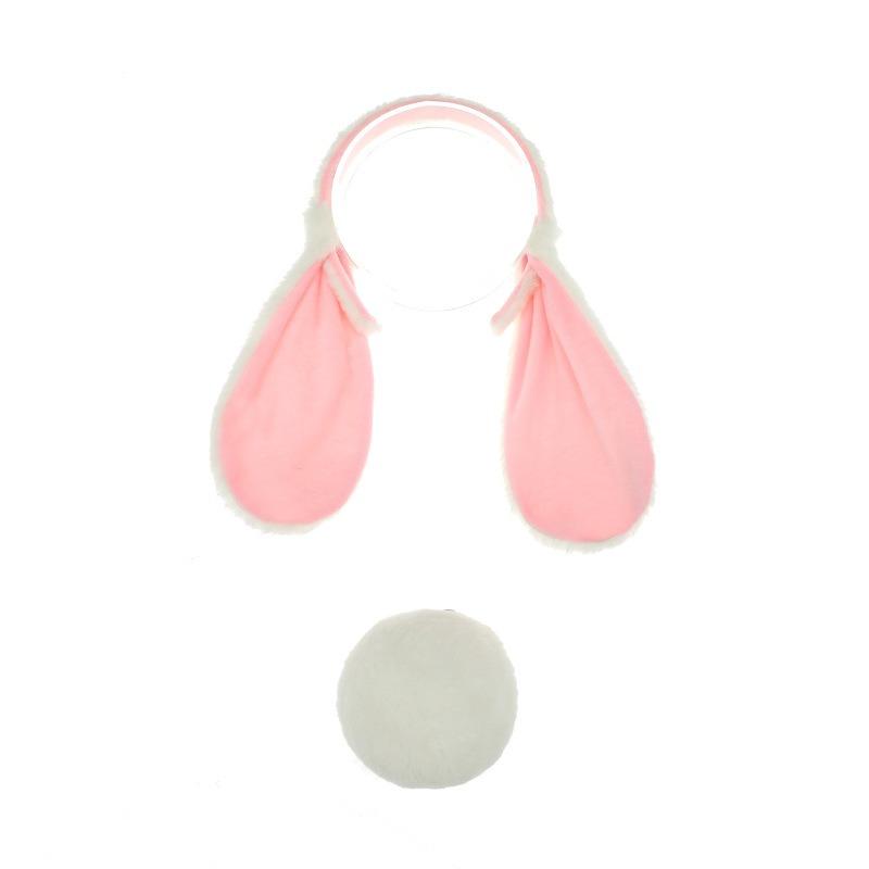 Source Easter Bunny Headdress Lolita Rabbit Ears Tail Set Plush Lop Ears Rabbit Ears Headband