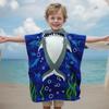 Sommer-Mikrofaser-Badeponcho mit Aufdruck für Kinder, Badetuch mit Kapuze, das nicht fusselt oder ausbleicht, Alter 2-10