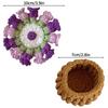Crochet Coaster Handmade Knitted Flower Bouquet Coaster Plant Pot with Flowerpot Flower Placemat Cup Pad Teacup Stand Diy Flower