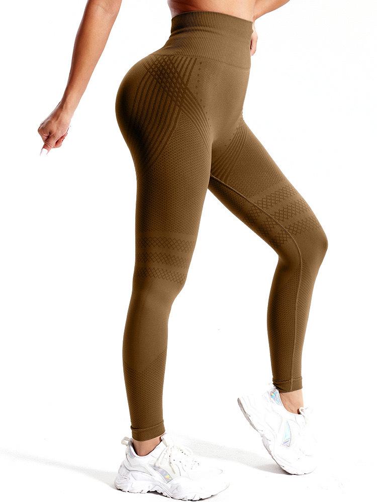Seamless High-Waist Peach Lift Yoga Pants with Tummy Control