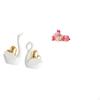 Elegant Swan And Sleeping Deer Figurines Tabletop Ornaments Art Crafts Couple Decor for Bookshelf