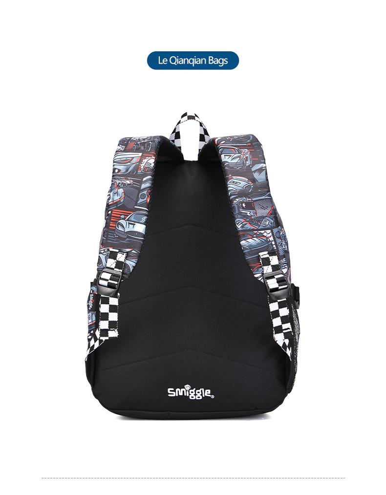 Australia Smiggle Sports Car Backpack: Spine Protection, Load Reduction, Large Capacity for Grades 4-6 Elementary Students.