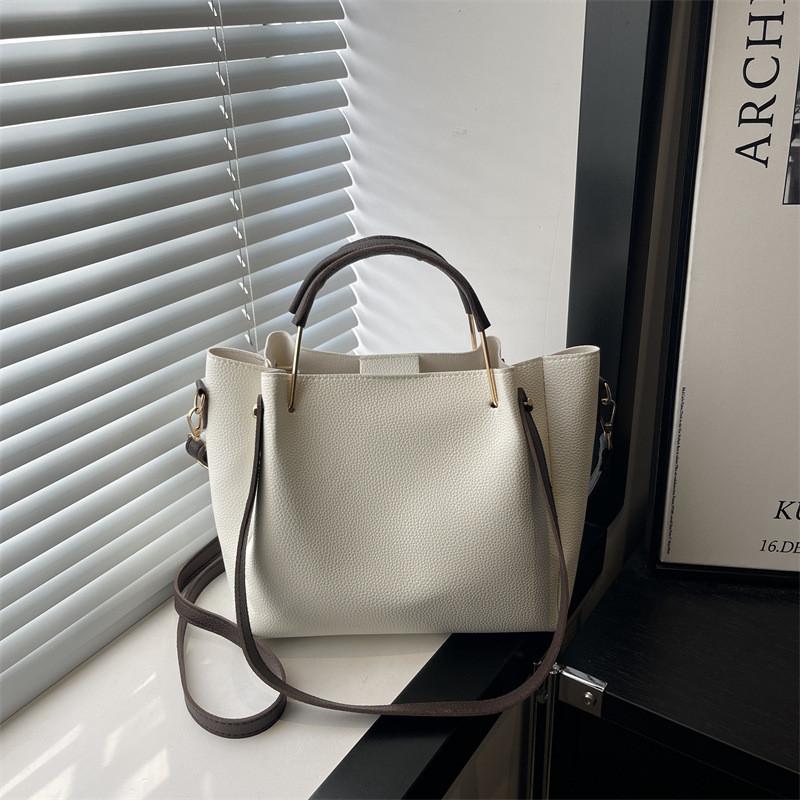 Street Style Large Pu Bucket Bag With Magnetic Closure For Casual Daily Use