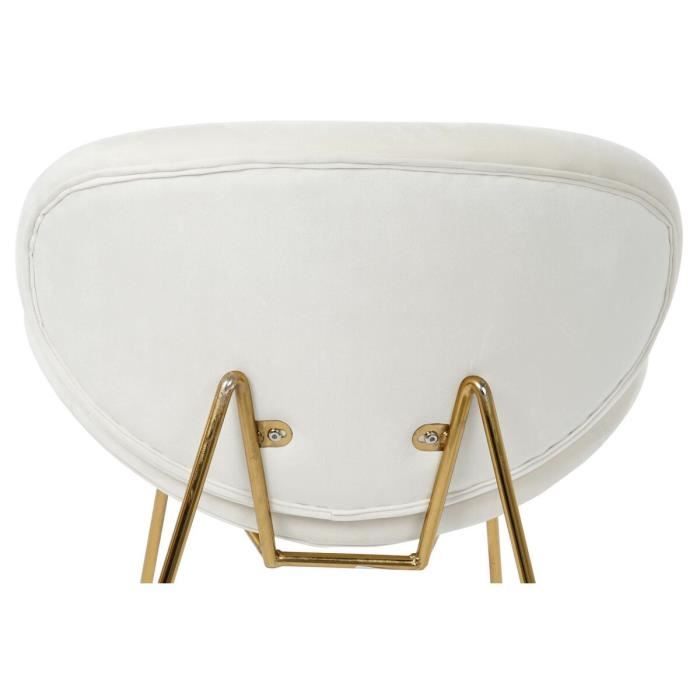 Chaise 63 X 57 X 73 Cm Mousse Doré Métal Bois Blanc