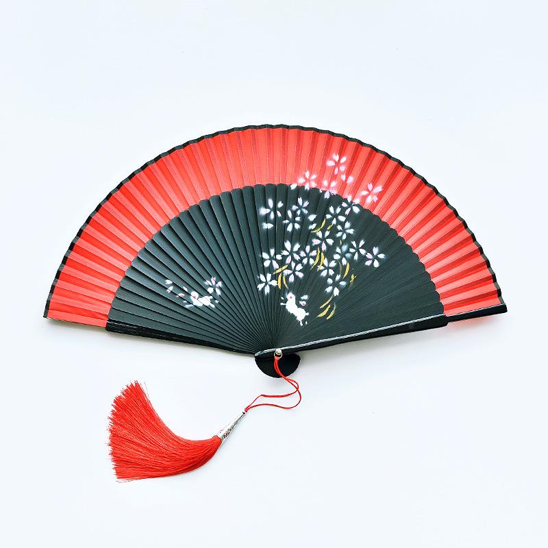 Red Dancing Fan: Classical Chinese Style Folding Fan, Easy-Open Hanfu Accessory