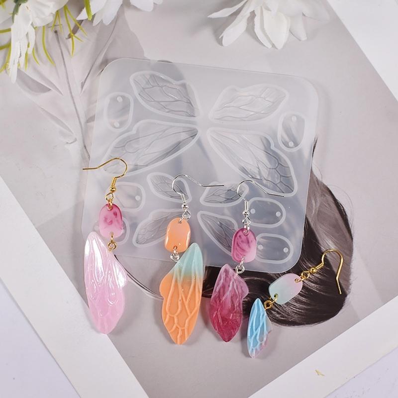 Silicone Resin Earrings Mold Butterfly Wings Pendant Mold for DIY Car Home Decor