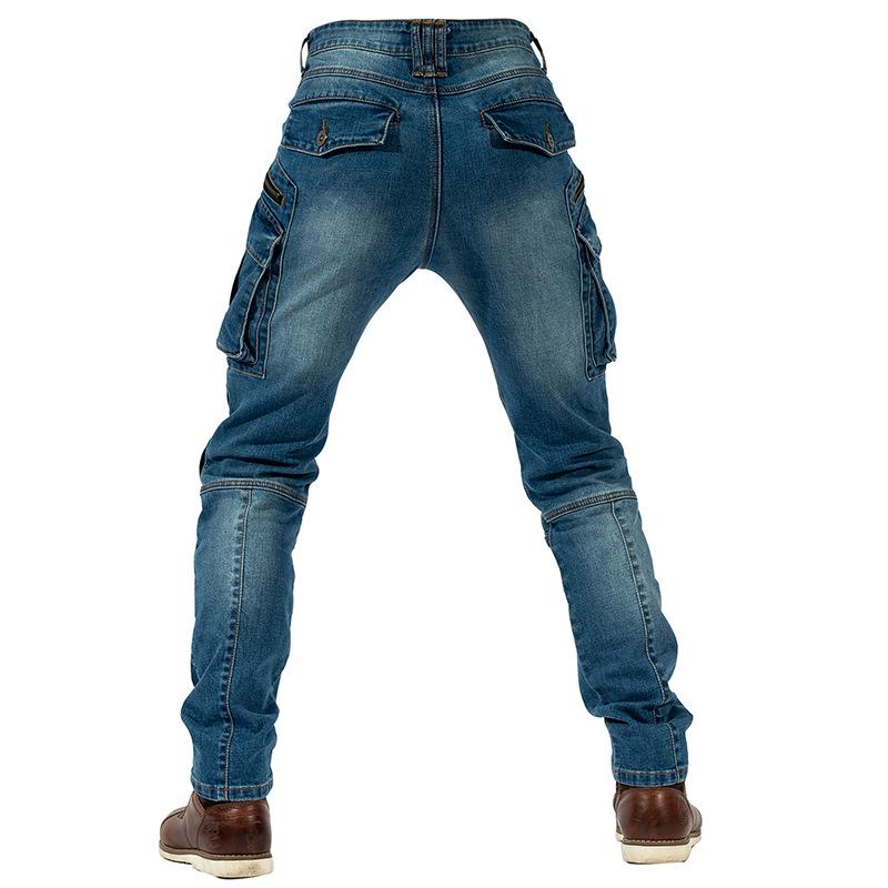 Motorcykelbyxor för män - Fyra säsonger - Fallsäker, Stor ficka, Smal passform, Högelastisk denim