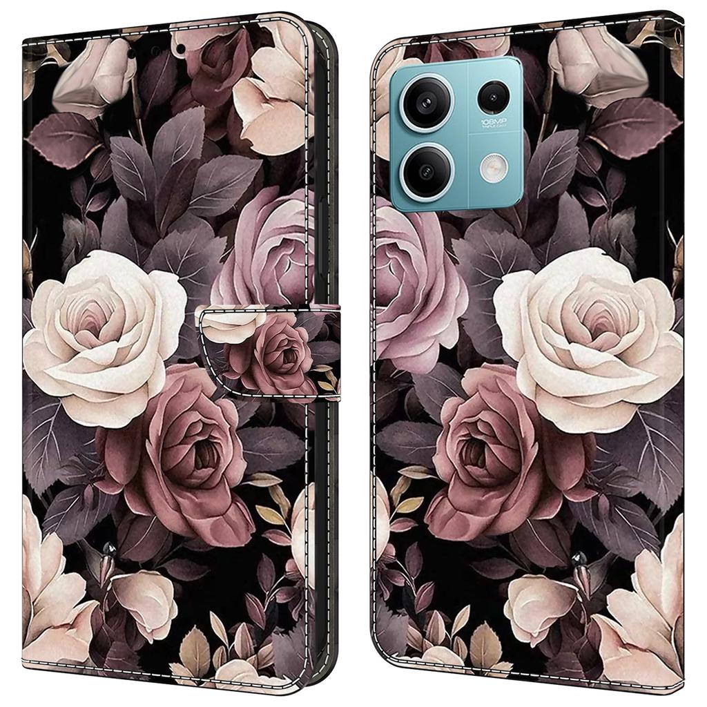 For Xiaomi Redmi Note 13 5G Case Pattern Design PU Leather Shockproof Flip Cover