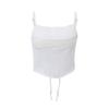 Sexy Satin Fishbone Tube Top 2024 Hot Girl Autumn Back-Tie Crop Top Waist-Cinching Pure Desire Camisole