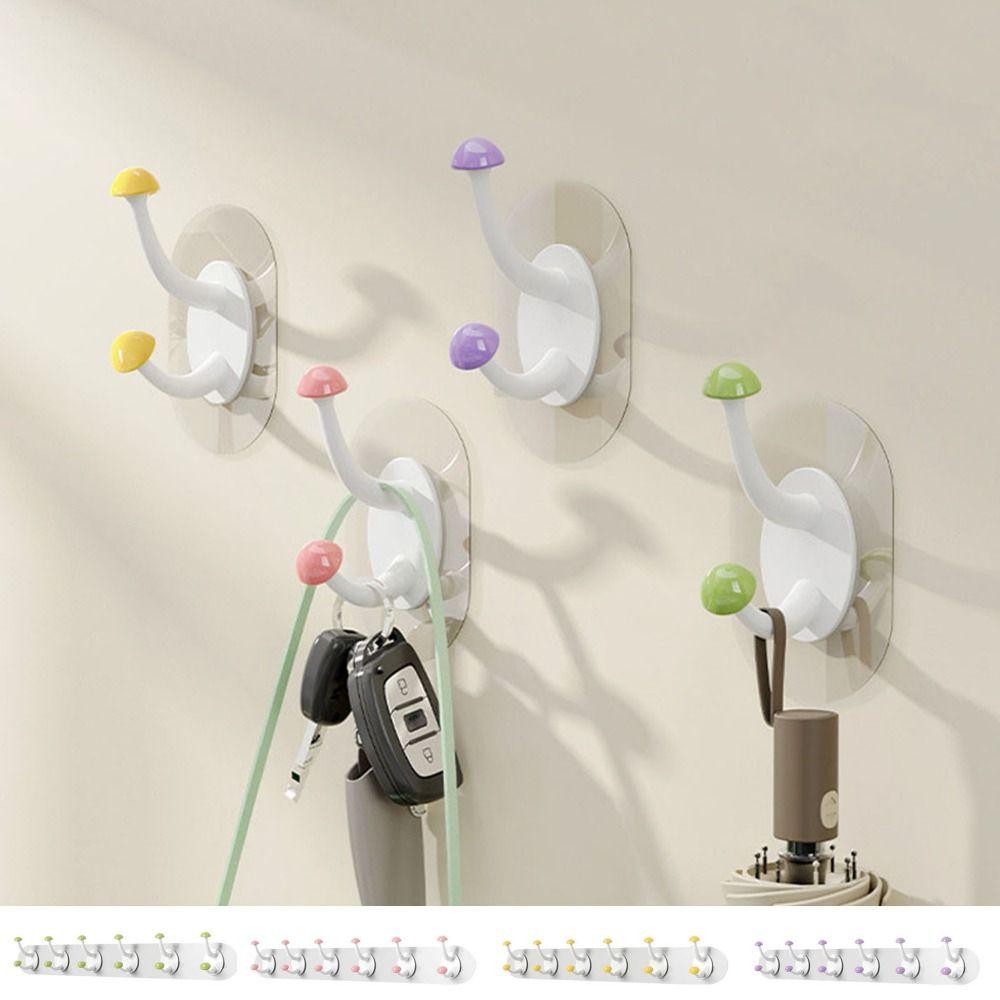 

Self Adhesive Mushroom Hooks Plastic Sticky Hooks Fashion Clothes Hooks Bathroom