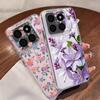 Blue Purple Flower Pattern Case For Xiaomi Redmi Note 15 Pro 4G Funda Redmi Note 14 13 Pro 5G Clear TPU Silicone Soft Cover