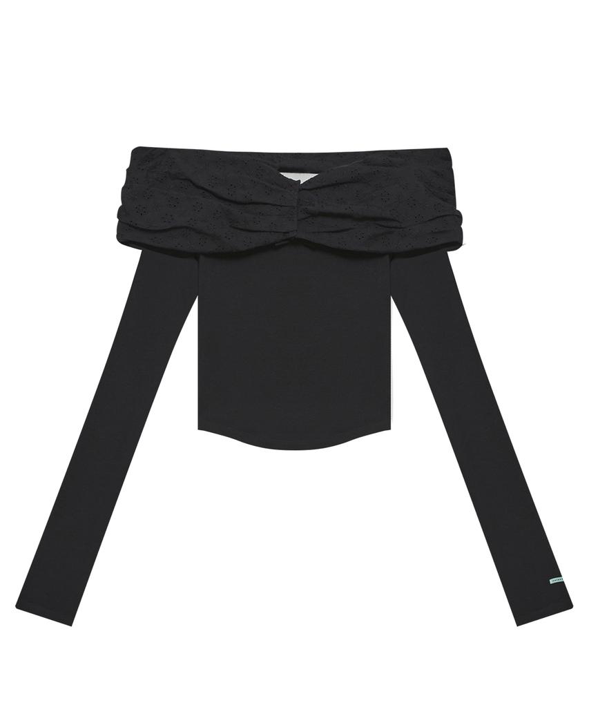 INSTANTFUNK Off-Shoulder Lace Long Sleeve