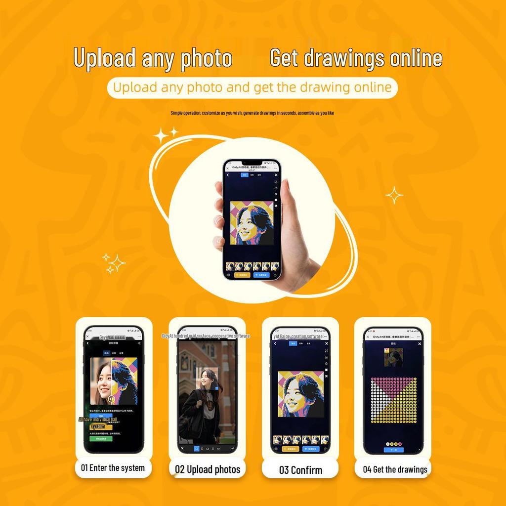 Creative Pixel Art DIY LEGO-Compatible Mosaic Photo Frame Gift for Friends - MOC Portrait Building Blocks