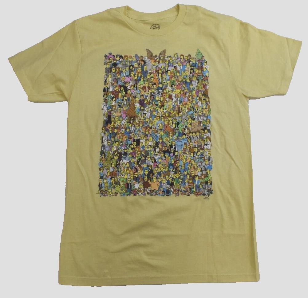 

The Simpsons Mens All Of Springfield Yellow Funny Cartoon T-Shirt New S-3XL L