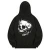 Khb0190 Skull Art Fleece Hoodie Black