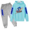 Children's Fall Winter Hooded Sweatshirts Men's Women's Styles Ages3-12cartoon Anime Cat Clothing Long-sleeved Shirt+pants Set
