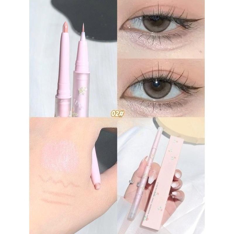 Colorful Blossom Season Double-Lobe Eyebrow Pencil with High Gloss and Highlighting Function - Waterproof and Sweat-Resistant, Not Likely To Bleed