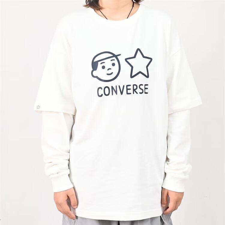 Converse T Shirts Unisex White Crew Neck Moderate UCH888-W70