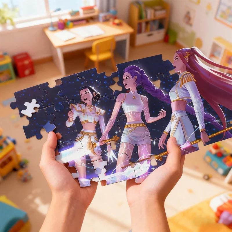 NUEVO Kpop Cazadores de Demonios Rompecabezas Juego de Mesa Rumi Mira Zoey Huntrix Personaje Rompecabezas Coleccionable Decoración Juguetes para Niños Regalos