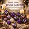 2026 Irregular Painted Electroplated Christmas Balls - 6cm, 24pcs Set for Creative Tree Ornaments.