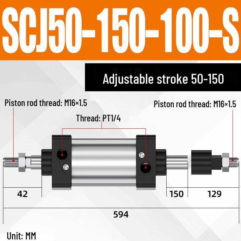 SCJ Adjustable Stroke High Thrust Pneumatic Cylinder SCJ32-160