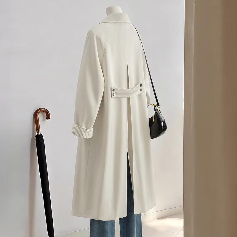Sibaoshe Women's Mid-Length Lapel Trench Coat