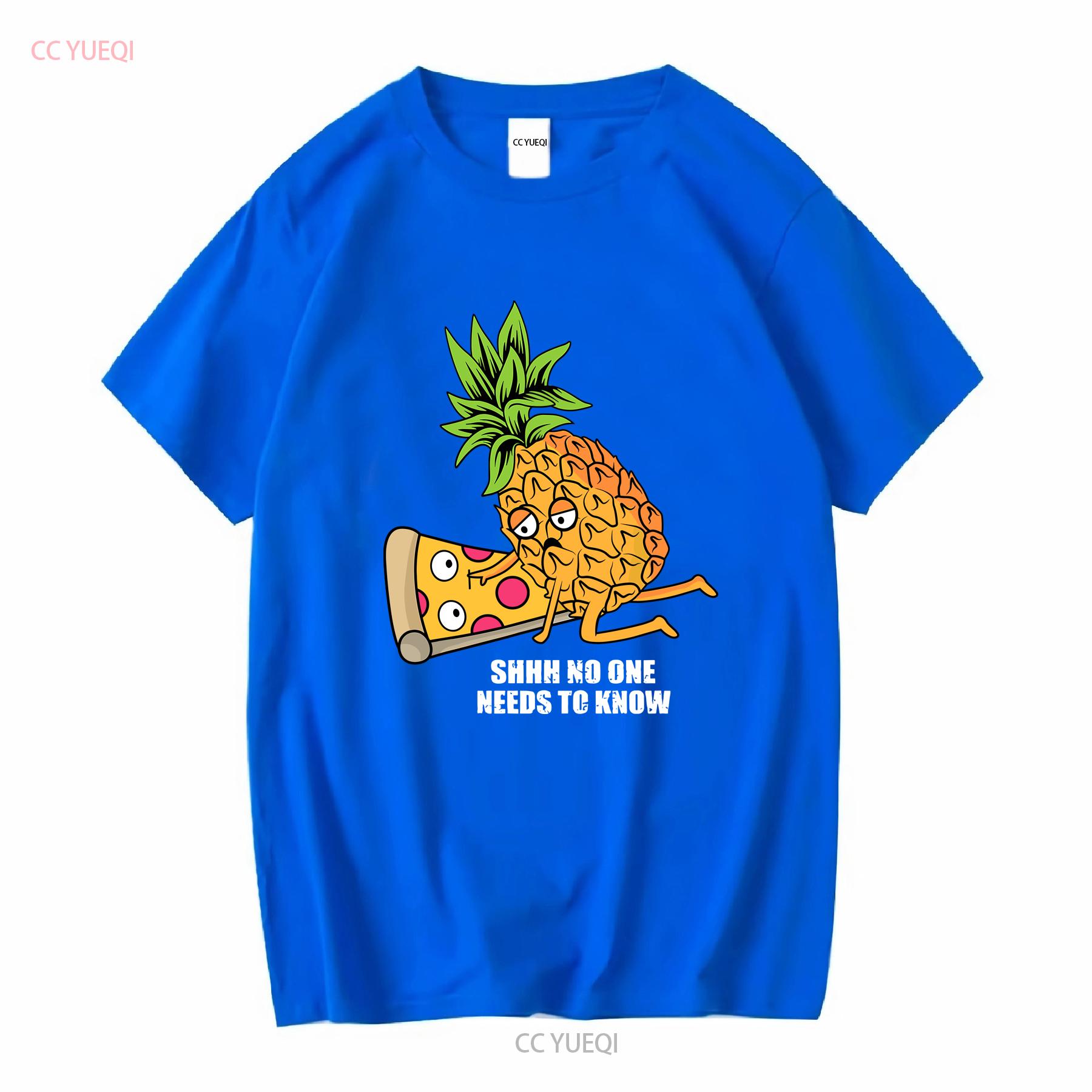 

Pineapple Belongs on Pizza Lover Funny Pun Meme Vintage Men s T Shirt long or short sleeves vintage Washed fashion Casual S