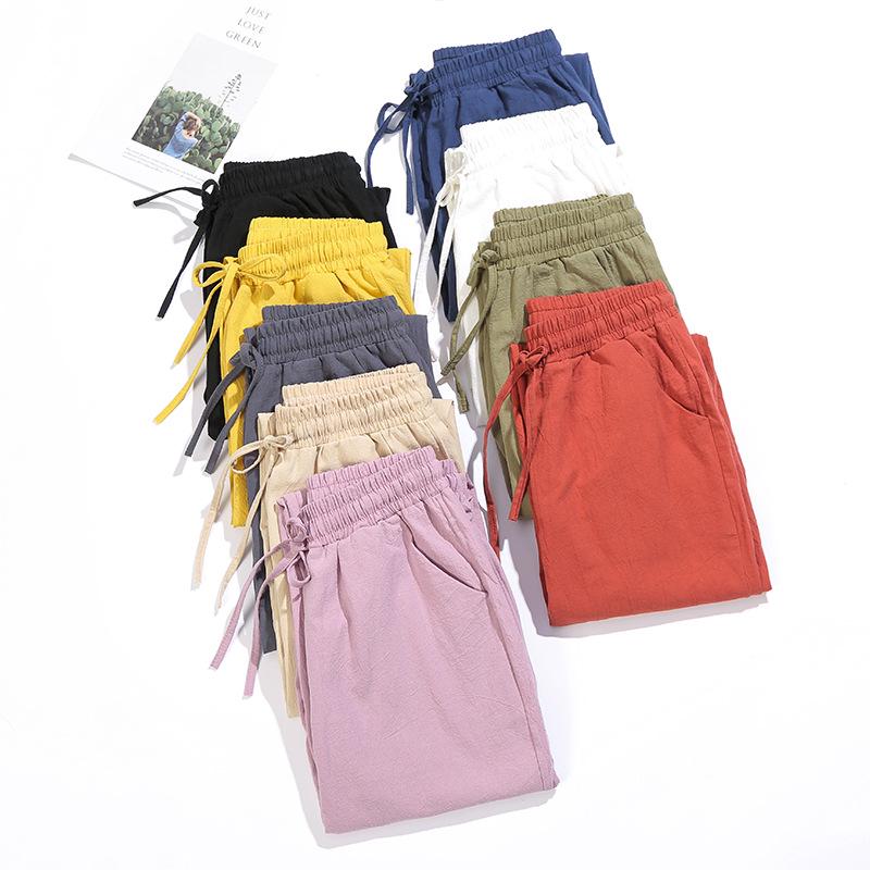 Women's Spring/Summer Cotton Casual Nine-Point Harem Pants