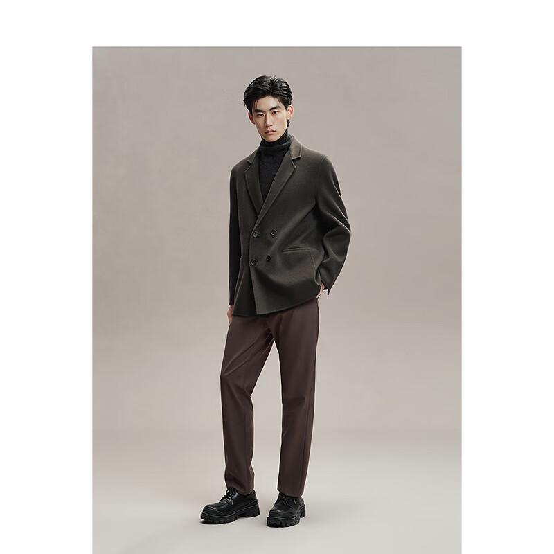 PEACEBIRD Men's Wool Blend Double-Breasted Coat