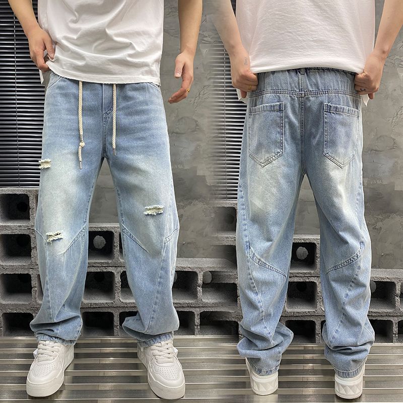 JYL Мужские джинсы Осень Зима Новые Зауженные Прямые Повседневные Джинсовые Брюки Корейский Модный Черный M